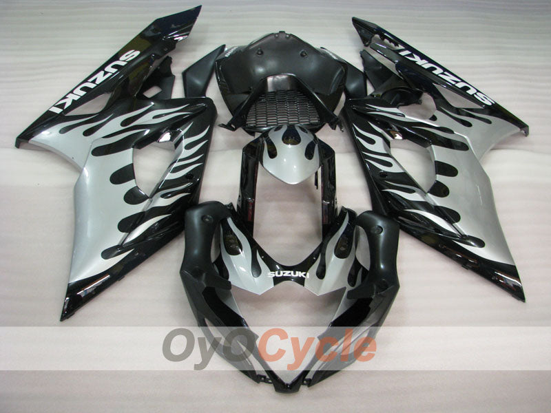 Injection Fairing kit for 05-06 GSX R1000 - White, Black - Flame #OYO87901966