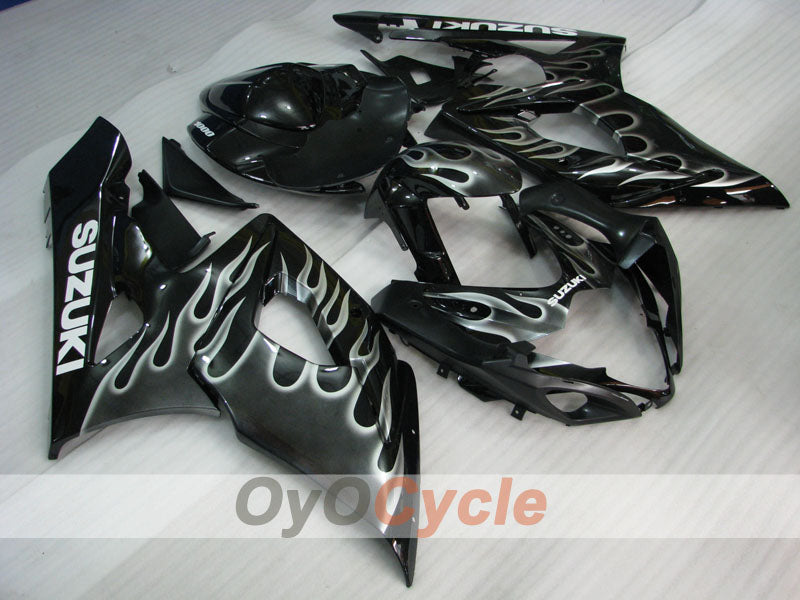 Injection Fairing kit for 05-06 GSX R1000 - White, Black - Flame #OYO87901969