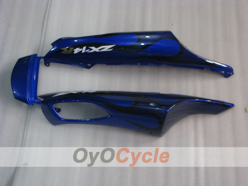Injection Fairing kit for 06-11 NINJA ZX-14R - Blue, Black - Flame #OYO87902009