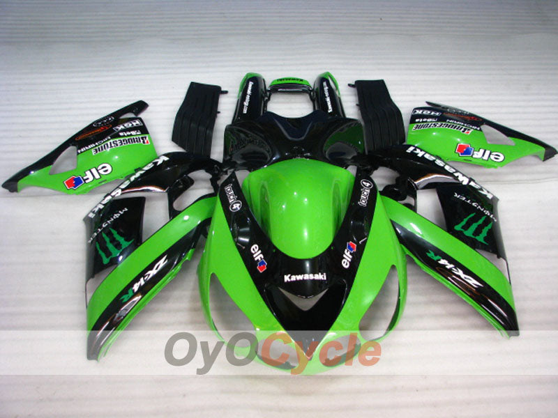 Injection Fairing kit for 06-11 NINJA ZX-14R - Green, Black - Monster #OYO87902020