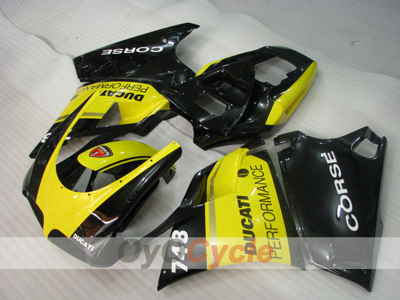 Injection Fairing kit for 94-02 Ducati 748 - Yellow, Black - Performance #OYO87902076 Secondary image
