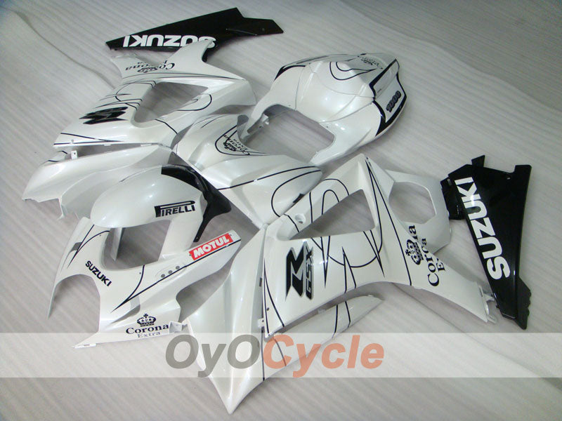 Injection Fairing kit for 07-08 GSX R1000 - White, Black - Corona, MOTUL #OYO87902082 Secondary image