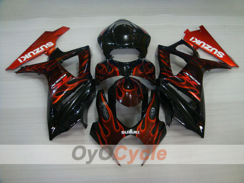 Injection Fairing kit for 07-08 GSX R1000 - Red, Black - Flame #OYO87902094 Secondary image