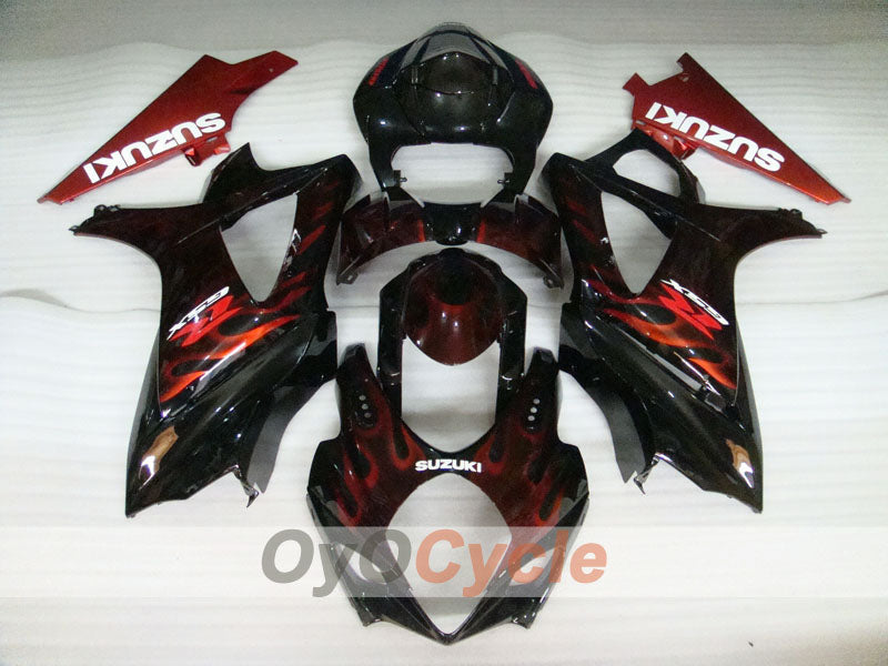 Injection Fairing kit for 07-08 GSX R1000 - Red, Black - Flame #OYO87902098 Secondary image