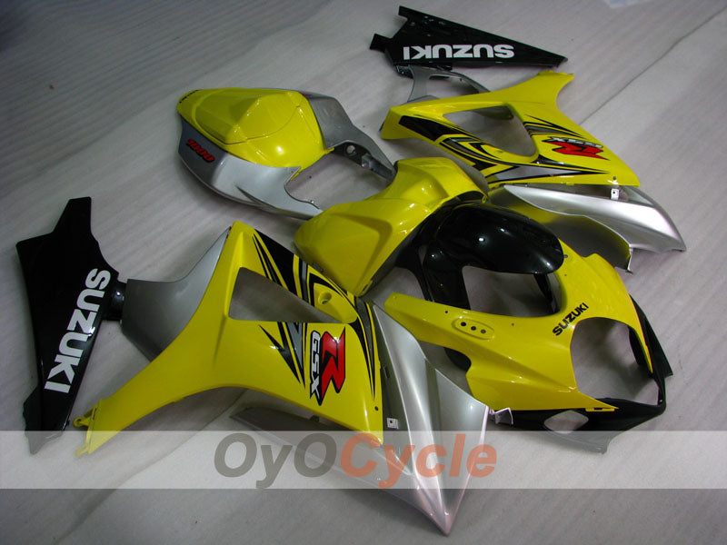 Injection Fairing kit for 07-08 GSX R1000 - Yellow, Silver - Factory Style #OYO87902137 Main image