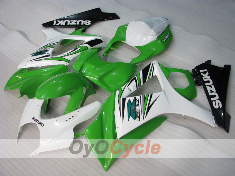 Injection Fairing kit for 07-08 GSX R1000 - Green, White - Factory Style #OYO87902142