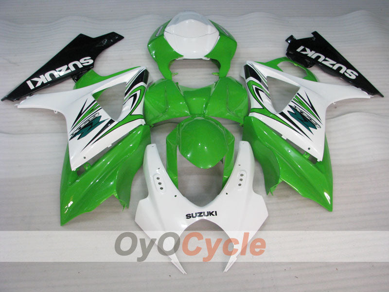 Injection Fairing kit for 07-08 GSX R1000 - Green, White - Factory Style #OYO87902142