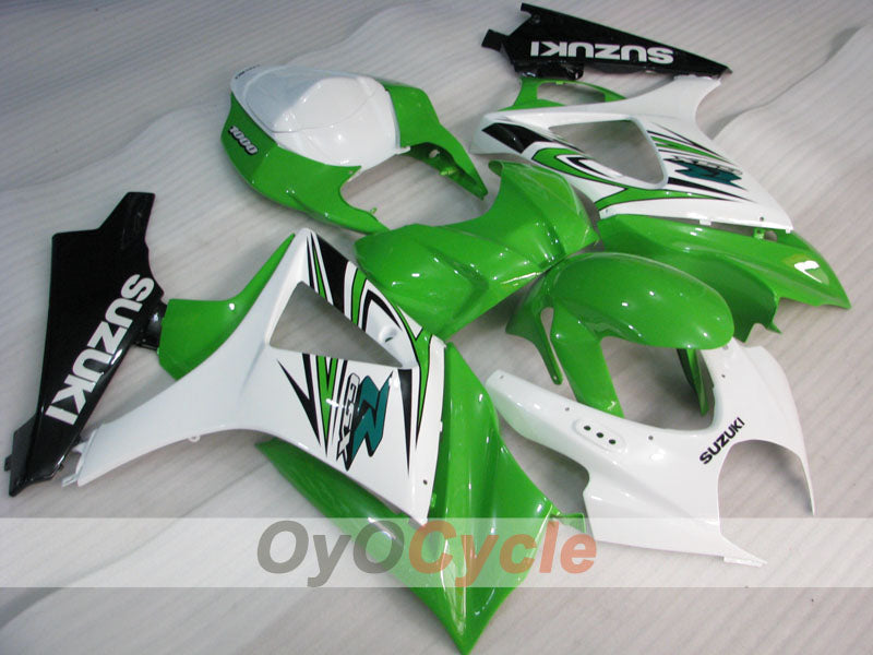 Injection Fairing kit for 07-08 GSX R1000 - Green, White - Factory Style #OYO87902142 Main image