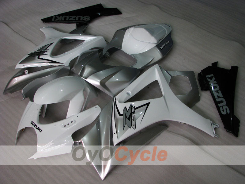Injection Fairing kit for 07-08 GSX R1000 - White, Silver - Factory Style #OYO87902147