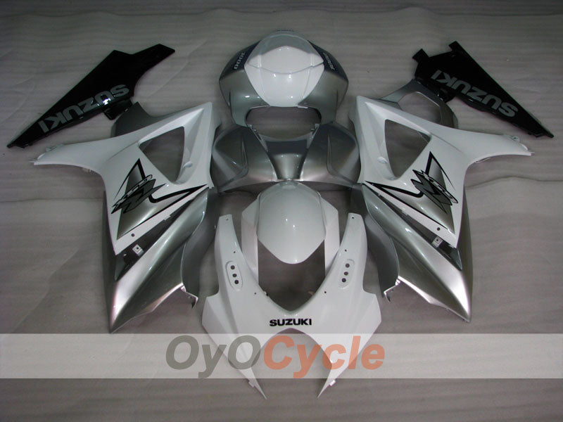 Injection Fairing kit for 07-08 GSX R1000 - White, Silver - Factory Style #OYO87902147