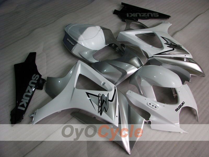 Injection Fairing kit for 07-08 GSX R1000 - White, Silver - Factory Style #OYO87902147 Main image
