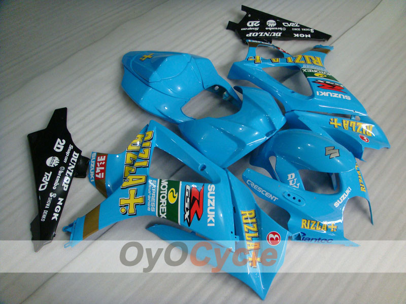 Injection Fairing kit for 07-08 GSX R1000 - Blue, Black - DUNLOP, Rizla+ #OYO87902156