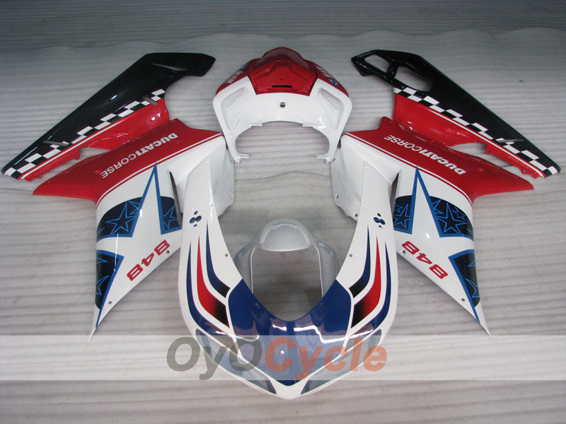 Injection Fairing kit for 08-13 Ducati 848 - Red, White - Xerox #OYO87902266 Secondary image
