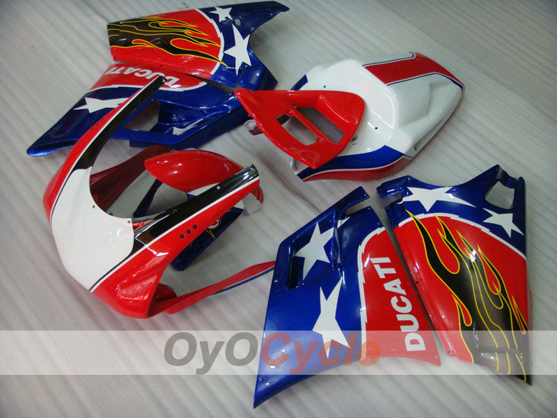 Injection Fairing kit for 02-04 Ducati 998 - Red, Yellow - Flame #OYO87902289 Main image