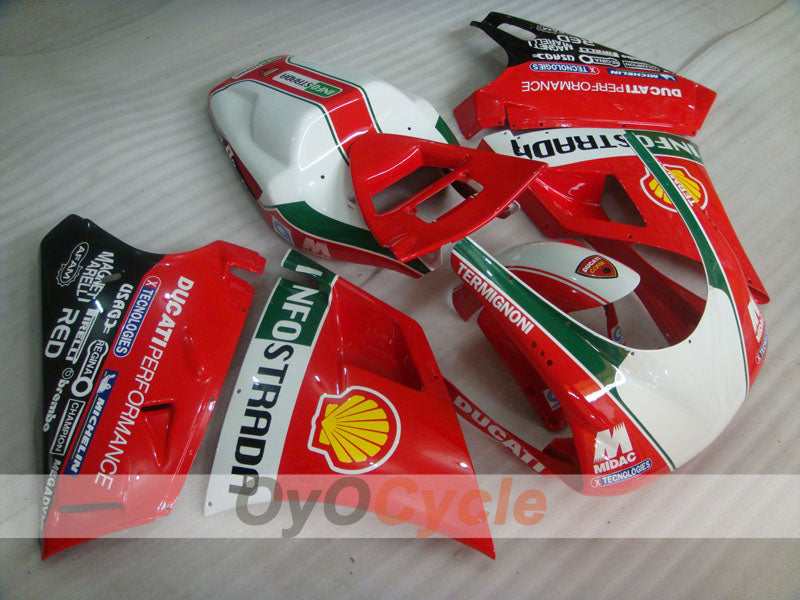 Injection Fairing kit for 02-04 Ducati 998 - Red, White - INFO STRADA #OYO87902298 Main image