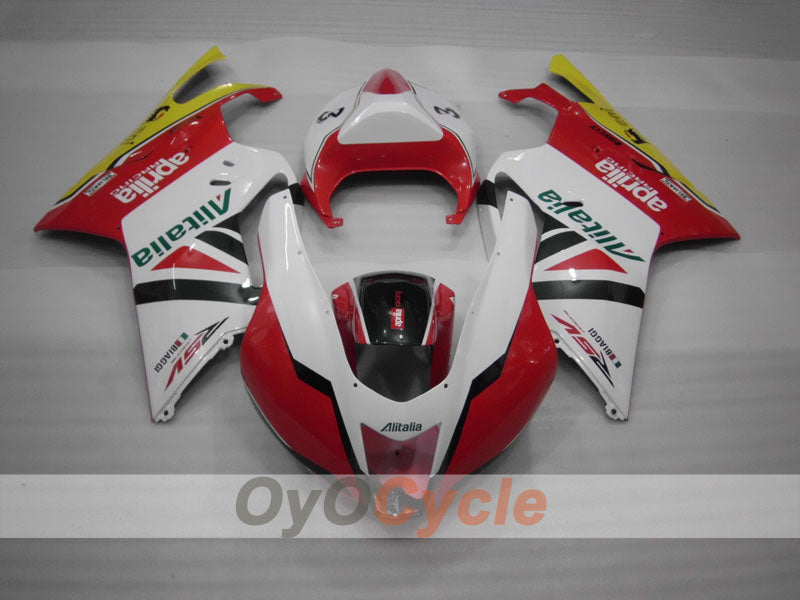 Fairing kit for 03-06 Aprilia RSV1000R - Red, White - Factory Style #OYO87902416 Secondary image