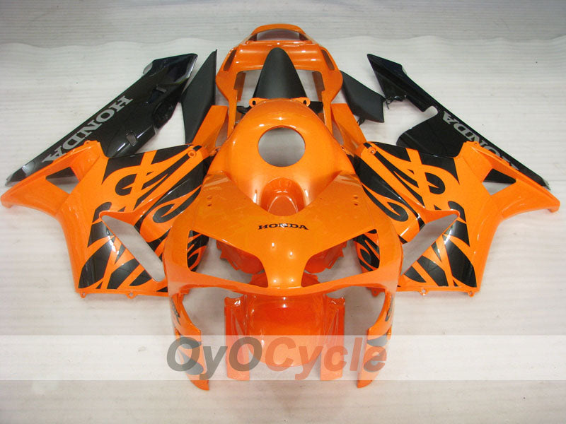 Injection Fairing kit for 03-04 CBR600RR - Orange, Black - Flame #OYO87902508