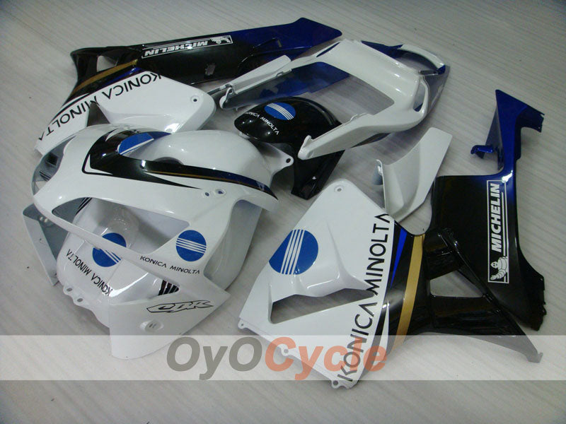 Injection Fairing kit for 03-04 CBR600RR - White, Black - Konica Minolta #OYO87902530