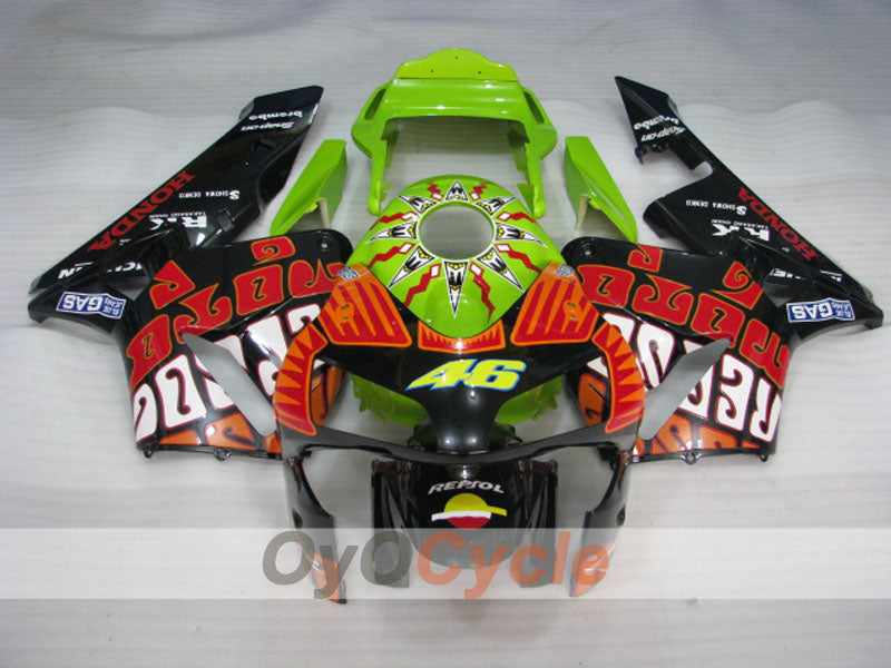 Injection Fairing kit for 03-04 CBR600RR - Green, Black - Rossi #OYO87902544