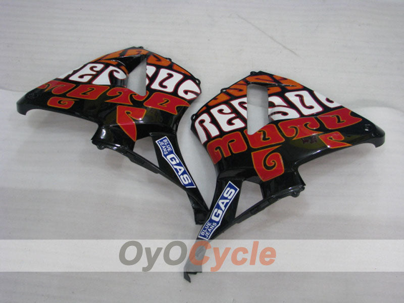 Injection Fairing kit for 03-04 CBR600RR - Green, Black - Rossi #OYO87902544