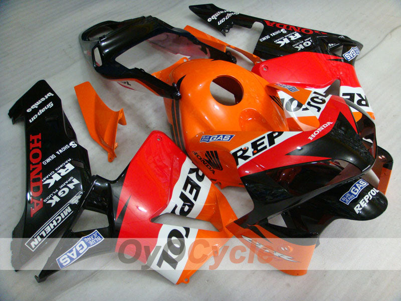 Injection Fairing kit for 03-04 CBR600RR - Orange, Black - Repsol #OYO87902584