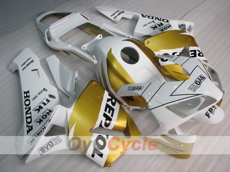Injection Fairing kit for 03-04 CBR600RR - White, Gold - Repsol #OYO87902590 Main image