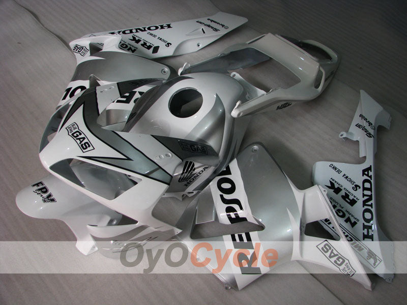 Injection Fairing kit for 03-04 CBR600RR - White, Silver - Repsol #OYO87902592