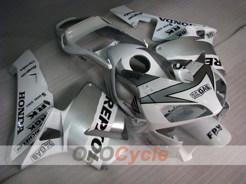 Injection Fairing kit for 03-04 CBR600RR - White, Silver - Repsol #OYO87902592 Main image