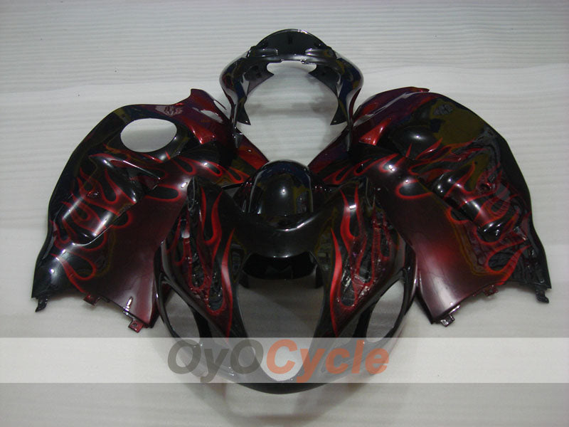 Injection Fairing kit for 99-07 GSXR1300 Hayabusa - Red, Black - Flame #OYO87902664