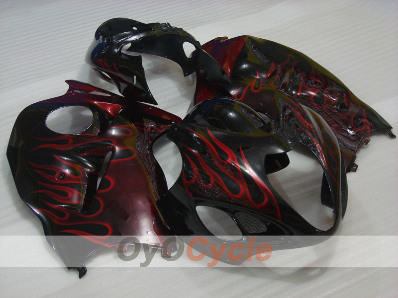 Injection Fairing kit for 99-07 GSXR1300 Hayabusa - Red, Black - Flame #OYO87902664