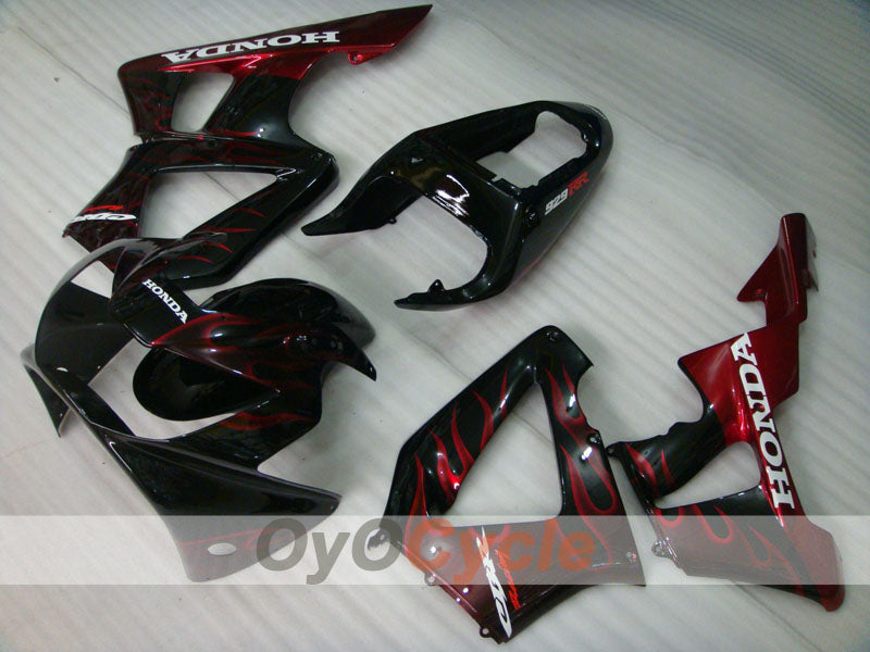 Injection Fairing kit for 00-01 CBR900RR 929 - Red, Black - Flame #OYO87902701