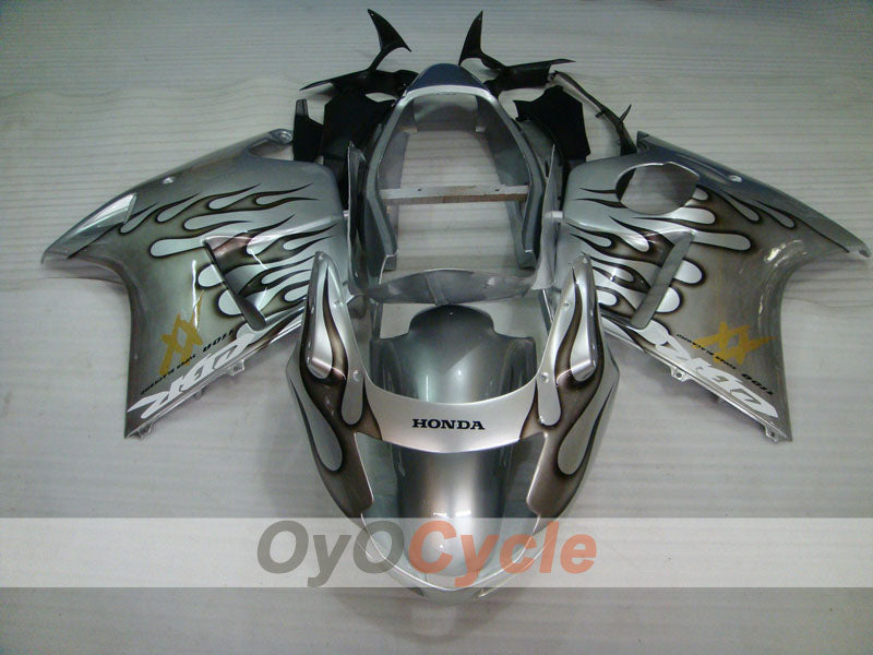 Injection Fairing kit for 96-07 CBR1100XX - Black, Silver - Flame #OYO87902801