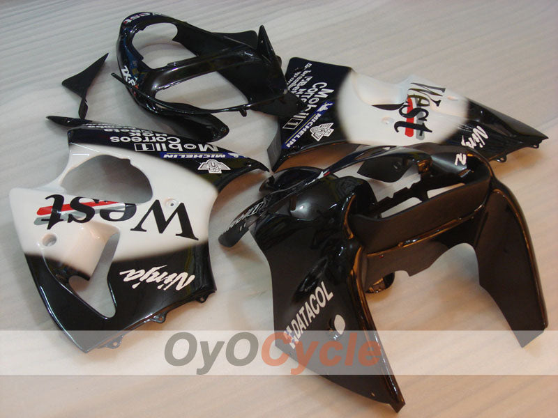 Injection Fairing kit for 00-02 NINJA ZX-6R - White, Black - MICHELIN, West #OYO87902818