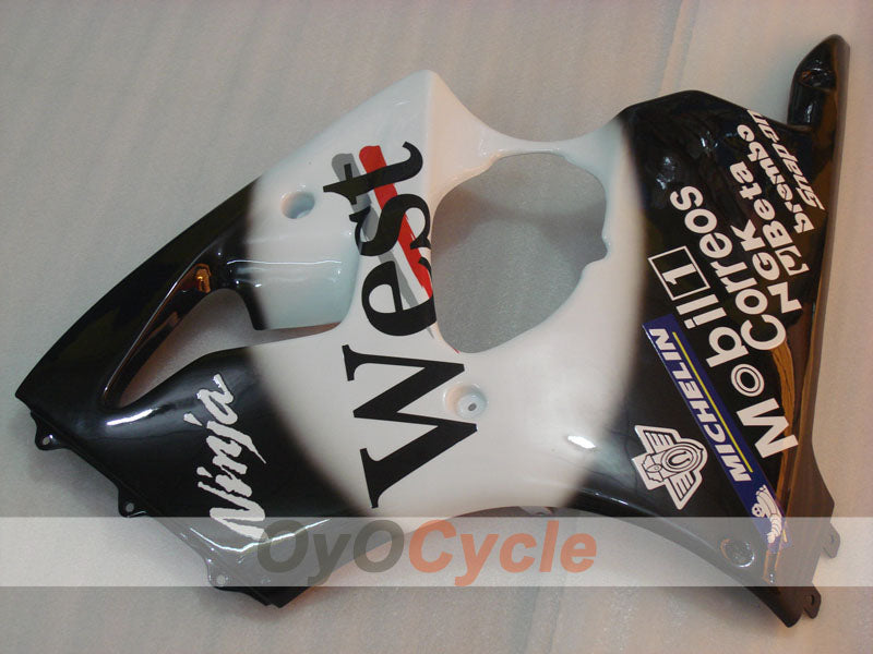 Injection Fairing kit for 00-02 NINJA ZX-6R - White, Black - MICHELIN, West #OYO87902818