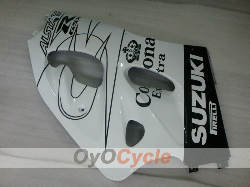 Fairing kit for 97-00 Suzuki GSXR600 - White, Black - Corona, MOTUL #OYO87902976