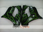 Fairing kit for 00-01 NINJA ZX-9R - Green, Black - Flame #OYO87903026