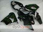 Fairing kit for 00-01 NINJA ZX-9R - Green, Black - Flame #OYO87903026