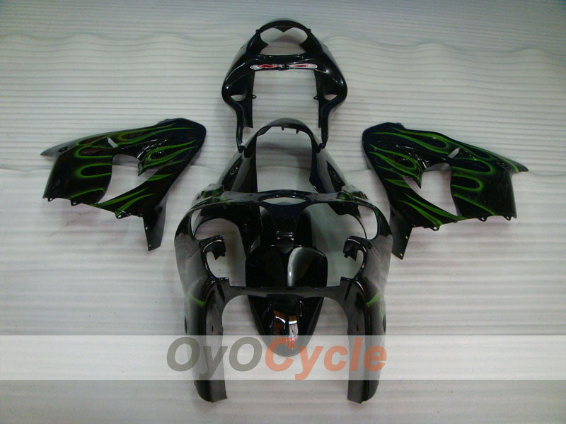 Fairing kit for 00-01 NINJA ZX-9R - Green, Black - Flame #OYO87903026