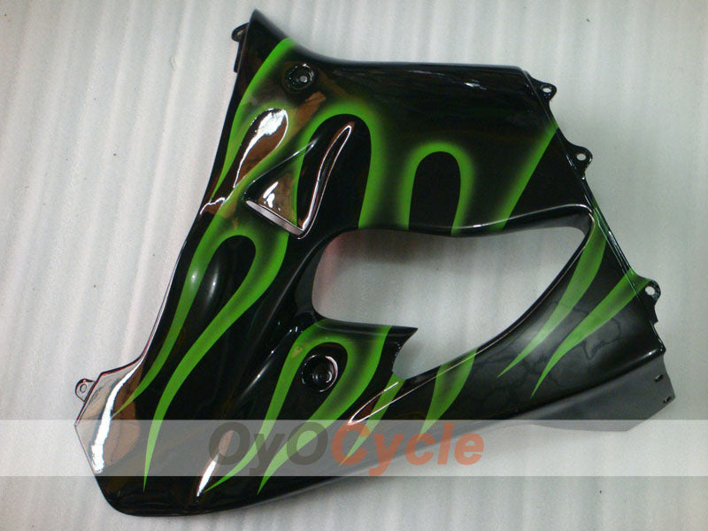 Fairing kit for 00-01 NINJA ZX-9R - Green, Black - Flame #OYO87903026