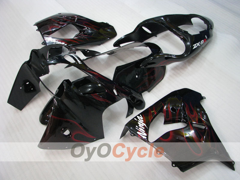 Fairing kit for 00-01 NINJA ZX-9R - Red, Black - Flame #OYO87903028