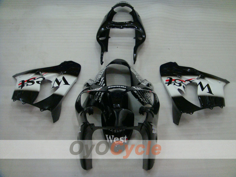 Fairing kit for 00-01 NINJA ZX-9R - White, Black - West #OYO87903049