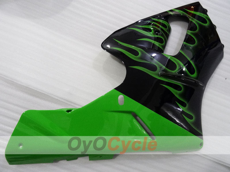 Injection Fairing kit for 00-01 NINJA ZX-12R - Green, Black - Flame #OYO87903057