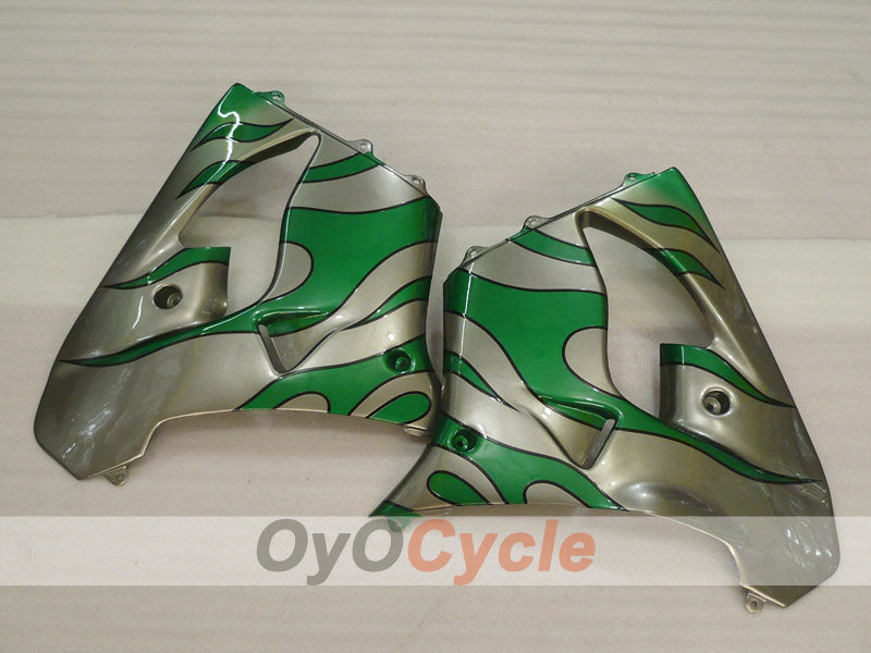 Fairing kit for 00-01 NINJA ZX-9R - Green, Silver - Flame #OYO87906059
