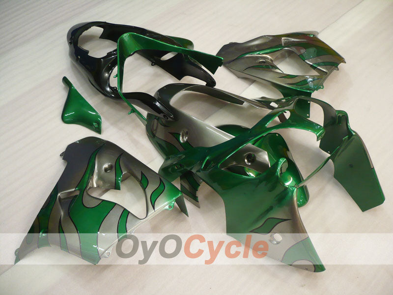 Fairing kit for 00-01 NINJA ZX-9R - Green, Silver - Flame #OYO87906059