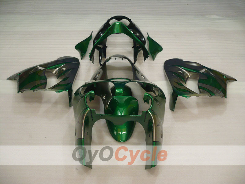 Fairing kit for 00-01 NINJA ZX-9R - Green, Silver - Flame #OYO87906059