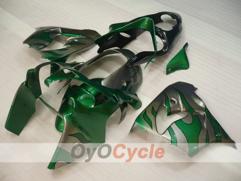 Fairing kit for 00-01 NINJA ZX-9R - Green, Silver - Flame #OYO87906059