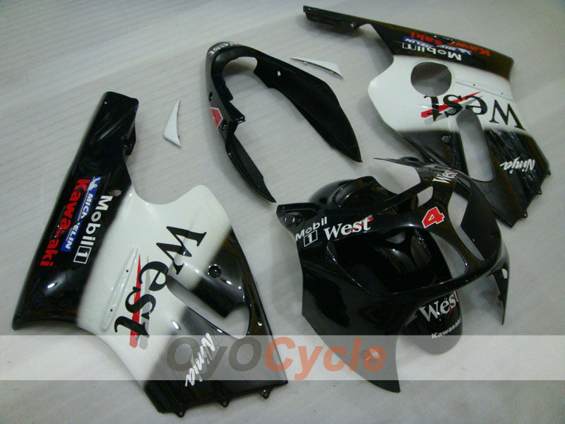Injection Fairing kit for 00-01 NINJA ZX-12R - White, Black - West #OYO87903081