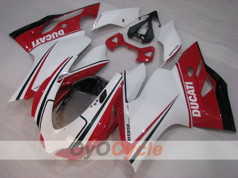 Injection Fairing kit for 11-14 Ducati 1199 - Red, White - Factory Style #OYO87903386 Main image