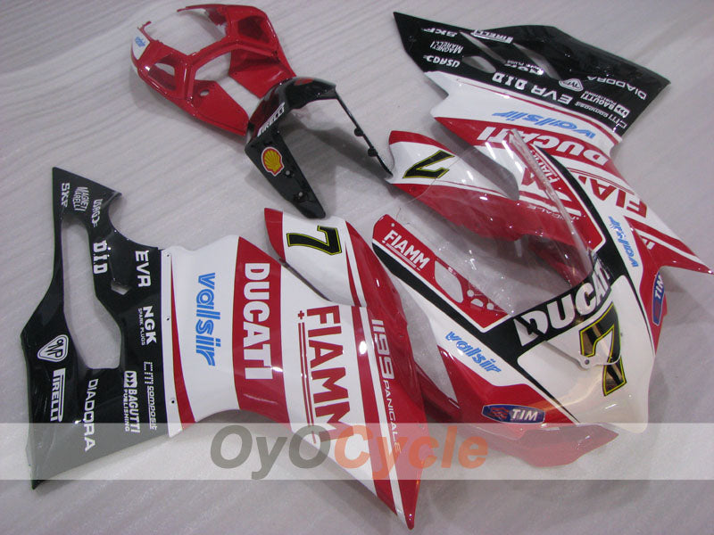 Injection Fairing kit for 11-14 Ducati 1199 - Red, White - FIAMM #OYO87903390 Main image