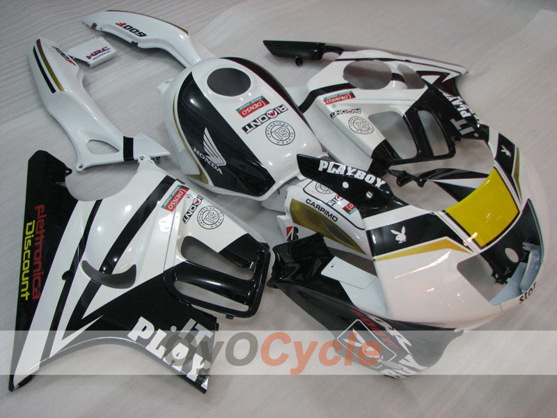 Injection Fairing kit for 97-98 CBR600F3 - White, Black - PlayBoy #OYO87904802 Main image